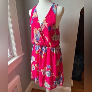 Everly Silky Pink Floral Summer Midi Dress | Size M